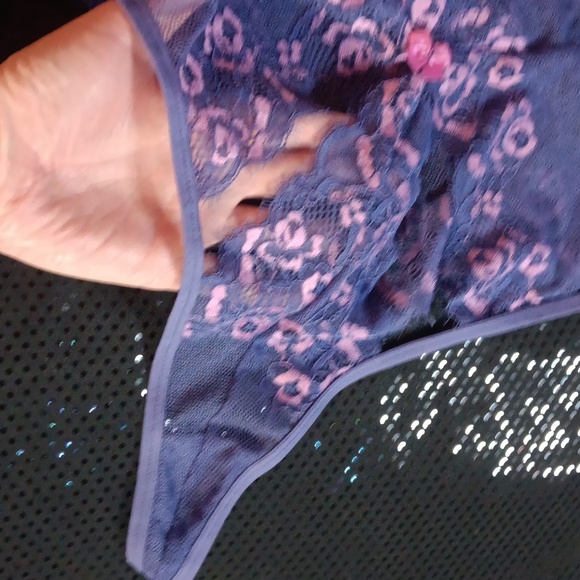 Doll Kill Purple & Pink Lace Deep V,  Criss-cross Back Teddy With Cutouts (M-L) - Picture 6 of 15